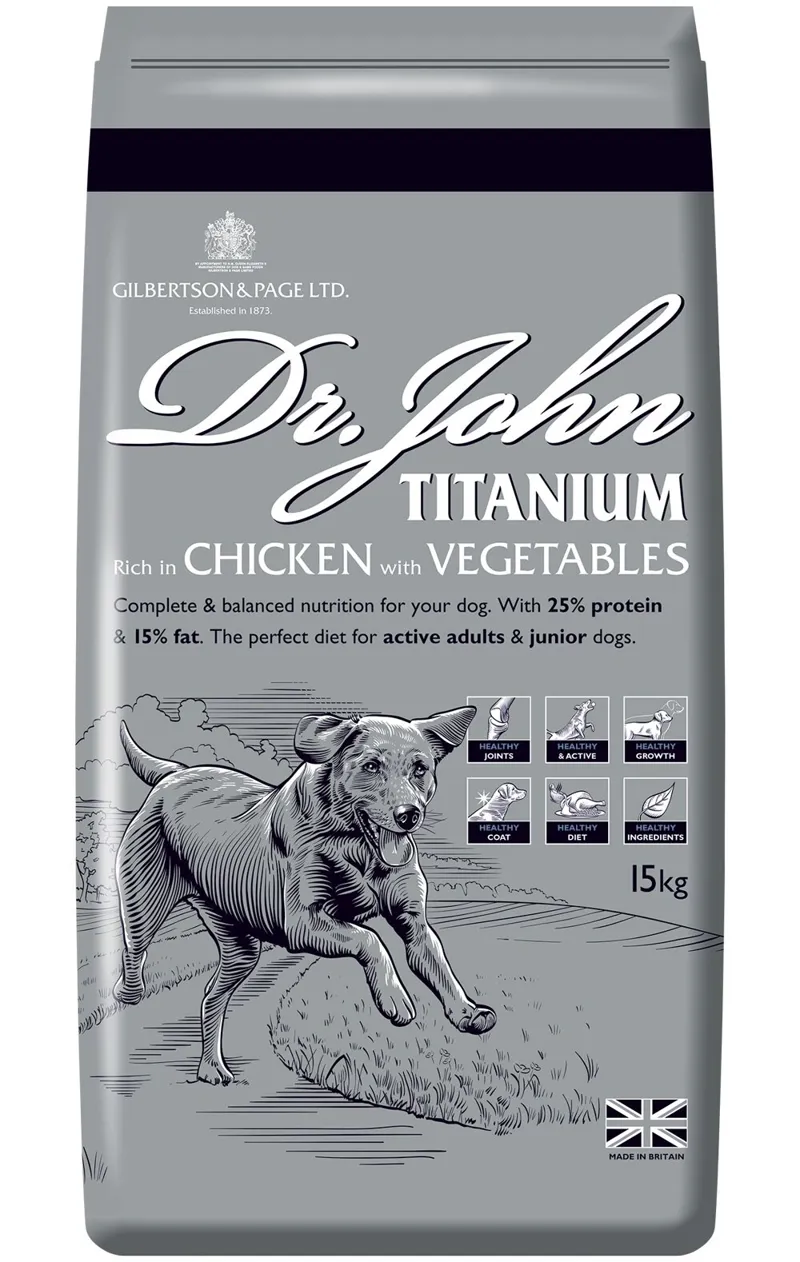 Dr John Titanium Chicken and Vegetable Dry Dog Food 15kg
